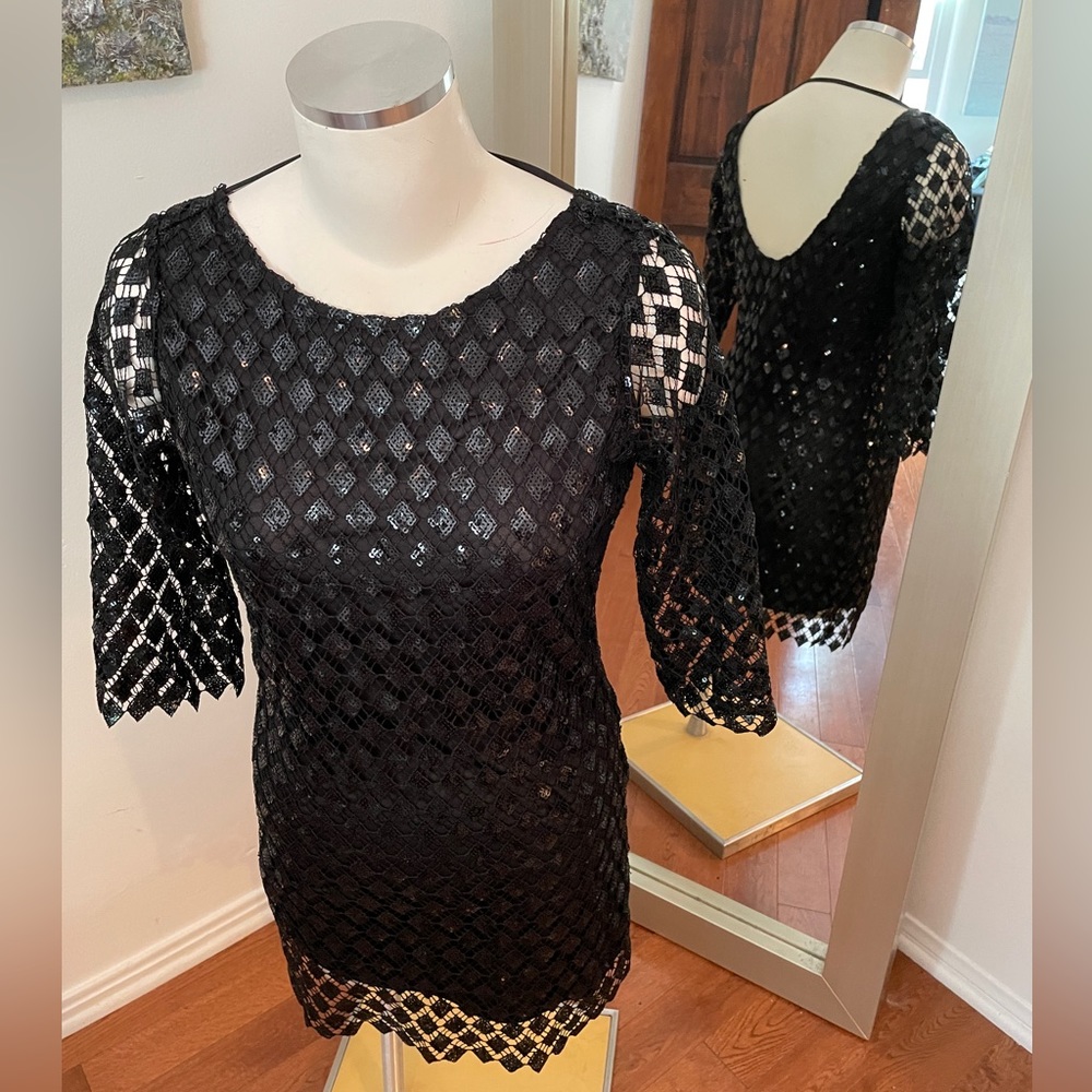 Arc and company black sequin dress